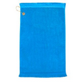Premium Fringed Golf Towel w/ Corner Hook & Grommet (Color Embroidered)